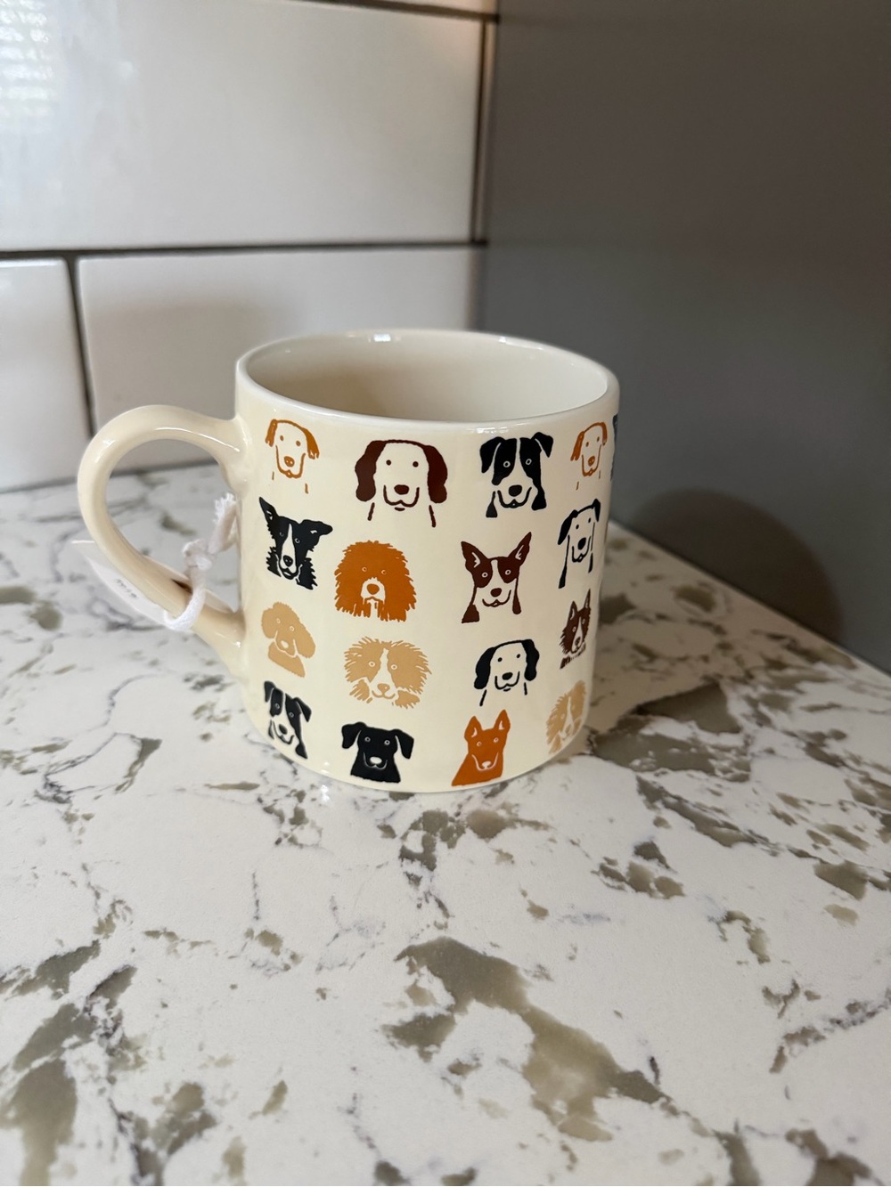 Cream Dog Pattern Ceramic Mug - Cute Multi-Dog Design